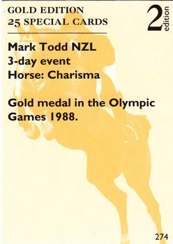 1995 Collect-A-Card Equestrian #274 Mark Todd / Charisma Back